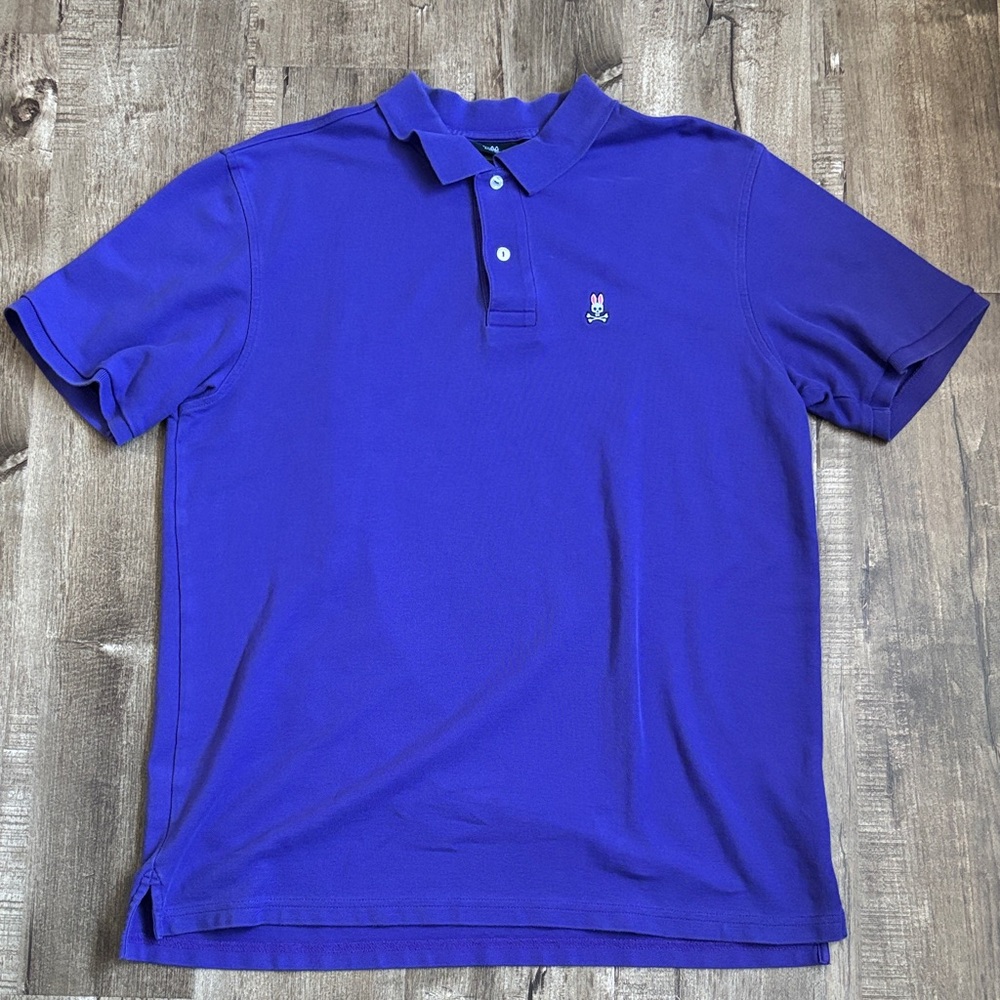 Psycho Bunny Logo Purple Short Sleeve Polo Shirt